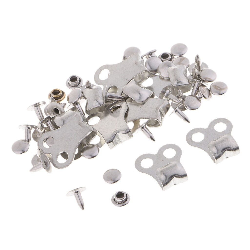 10 Sets Boot Lace Hooks Lace Fittings with Rivets for Outdoor Hiking Camping