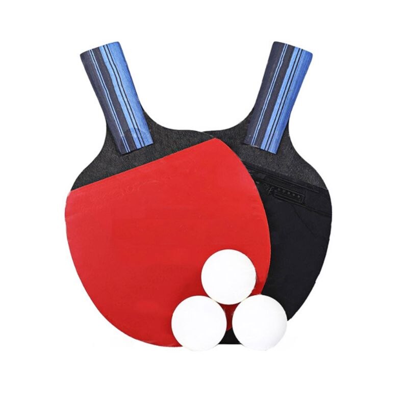 Sports and Entertainment Table Tennis Paddles Ping Pong Racket 2 Paddles 3 Balls Set Semi-pro Rubber Durable