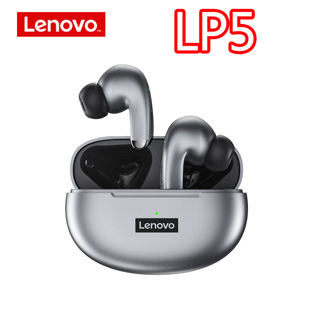 Lenovo LP40 XT82 XT92 XT96 Bluetooth 5.1 słuchawki bezprzewodowe słuchawki HiFi Stereo Bass sterowanie dotykowe zestaw słuchawkowy do gier z mikrofonem: LP5 Gray