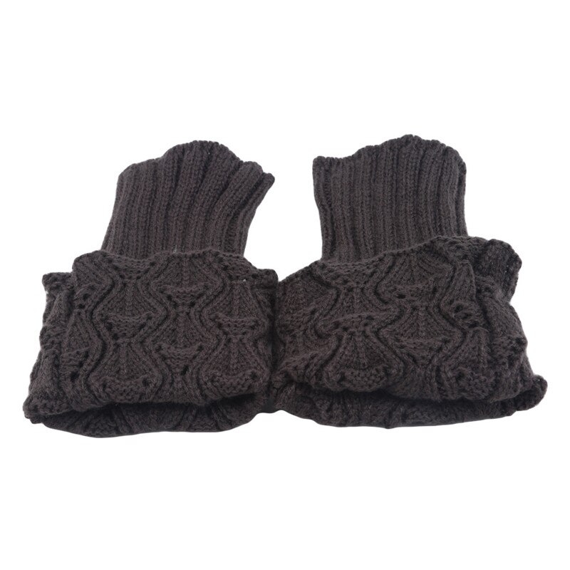 Dames gehaakte laarsmanchetten gebreide korte beenwarmers uitgeholde toppers laarzen enkelwarmers winter beenwarmers: Donkergrijs