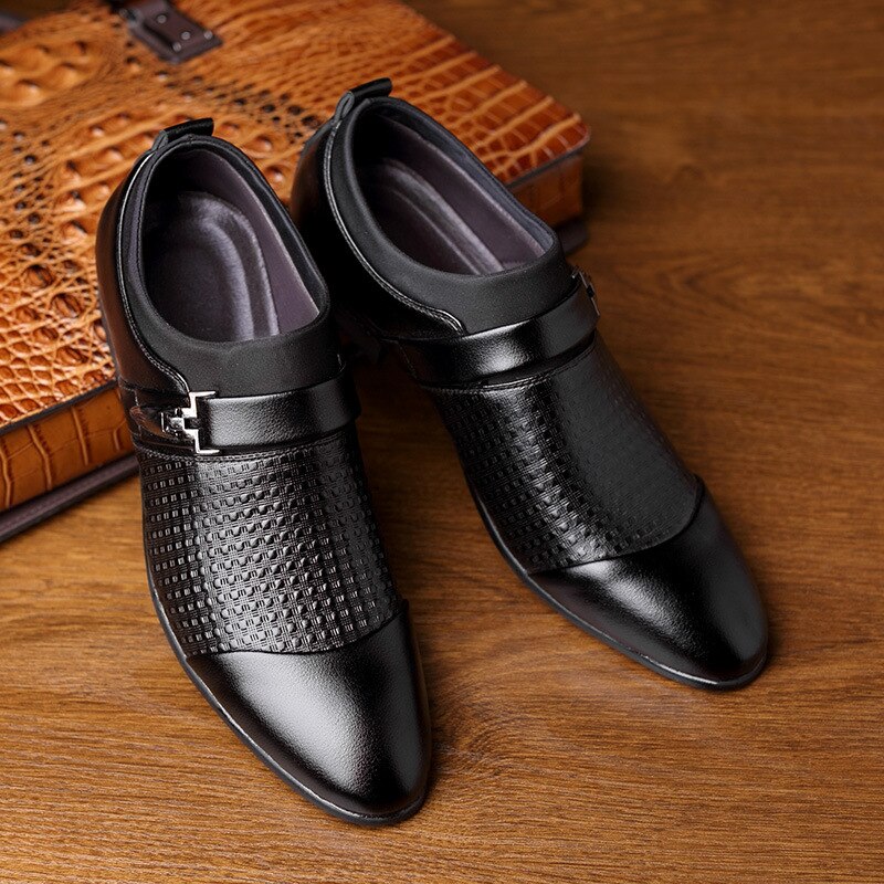 Scarpe da uomo in pelle autunno Slip On Flats Oxford Business Office scarpe da sposa formali punta a punta scarpe da uomo in pelle 669