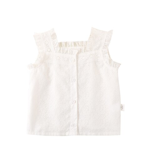 Abbigliamento per bambini ragazze estate sottile top per bambini bretelle dolci moda Bottoming Shirt Tide: white X2132 / 120cm