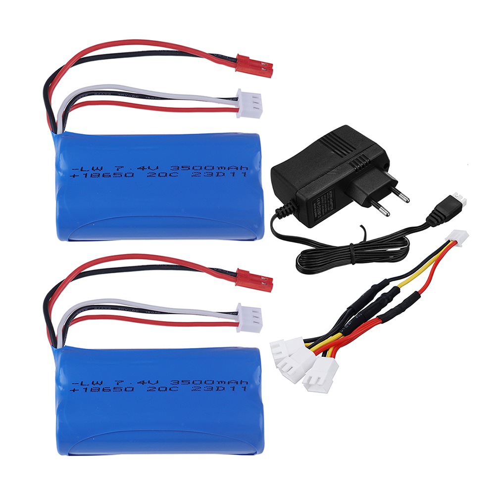 18650 7.4V 3500mAh Li-ion Battery With JST Plug 2S for UDIRC UD1601 UD1602 UD1604 UD1607 SG1603 SG1604 RC Flat Sports Car Toys​: Clear