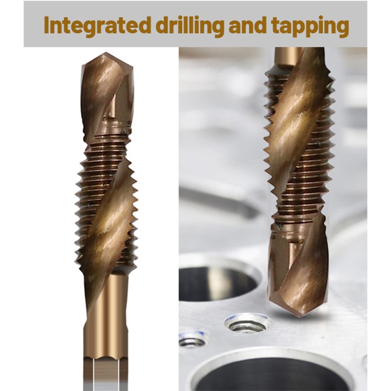 2022 Drill Cobalt Plated Hex Shank HSS Screw Thread Metric Tap Drill Bits Hand Tool