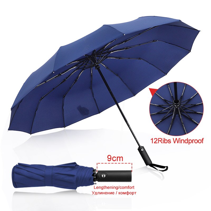 12K Windproof Double Layer Resistant Umbrella Fully Automatic Rain Men Women Strong Luxury Business Male Large Umbrellas Parasol