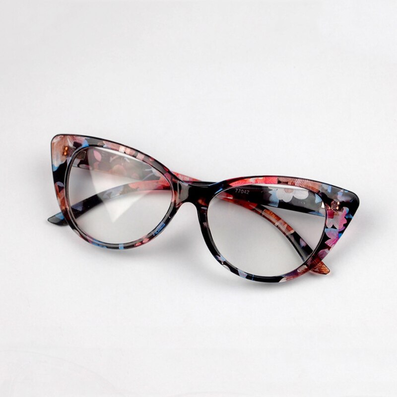 Olnylo retro cat eye brilmontuur met heldere lenzen, merk voor dames met blue-ray optische brilmontuur, bijziendheidslens, damesmontuur met gewone bril
