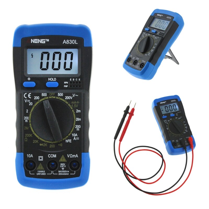 ANENG A830L Digital Multimeter LCD DC AC Voltage Diode Freguency Multitester M17E