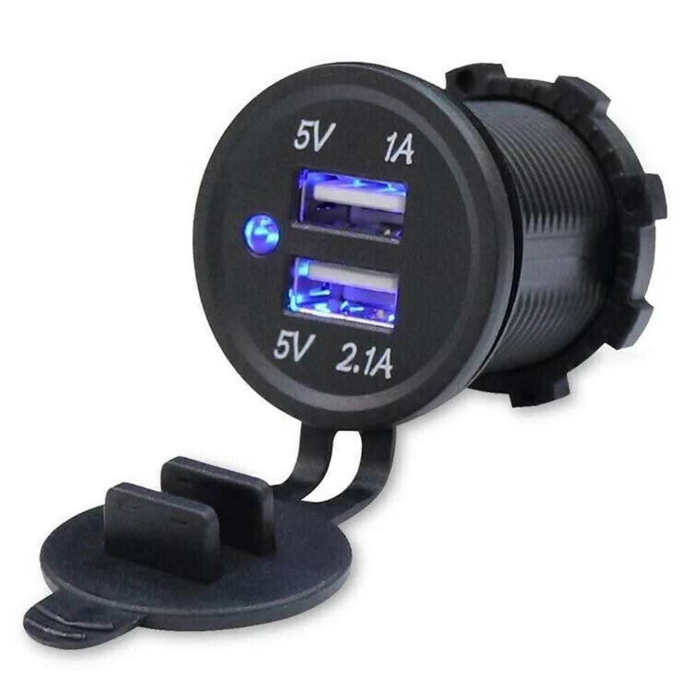 Waterdichte Camper 12 V-24 V Dubbele Usb Socket Charger Camper Caravan 4-USB Opladen Met Connectoren & Schroeven