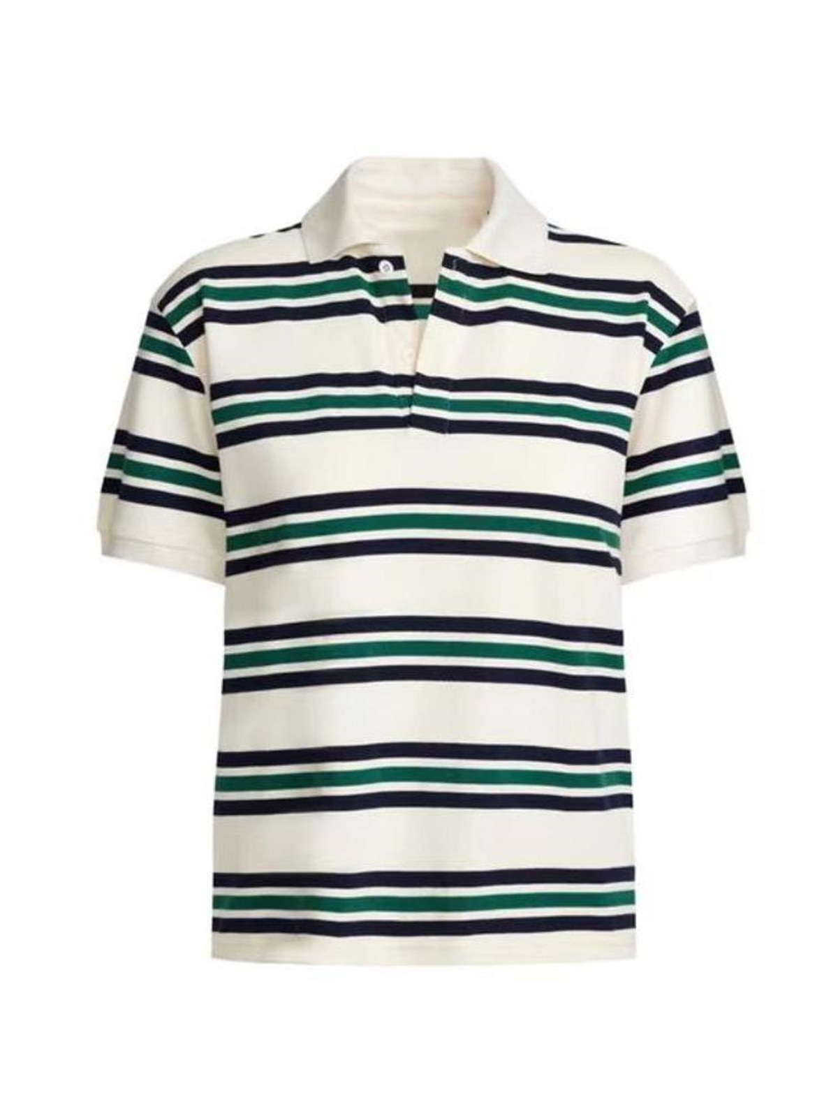 Sommer poloshirts dame langærmet crop top farveblok grøn stribet print poloshirts dame afslappede toppe stribet brun efterår: L / Elfenben