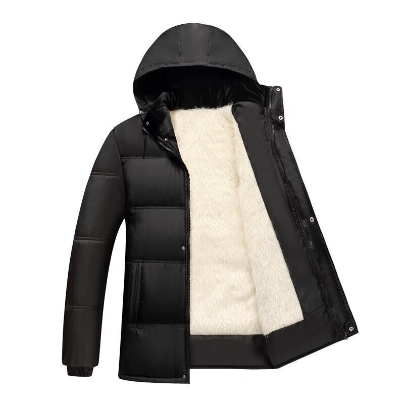 Parka herrefrakker vinterjakke herre tyk hætte vandtæt outwear varm frakke vindtæt fleece parka casual herre overfrakke
