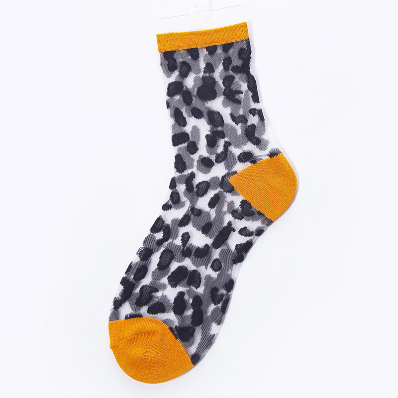 Calcetines sexys de malla de encaje para mujer, medias de rejilla de fibra mixta transparente, elástico, tobillo, hilo de red fino de leopardo, 1 par = 2 uds.