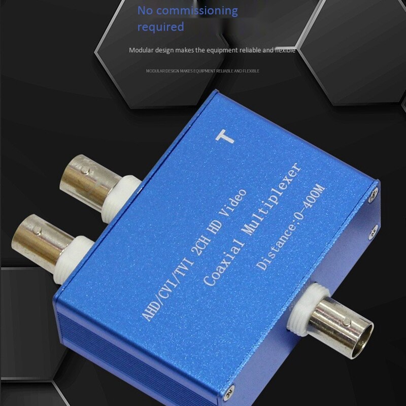 Two-Channel AHD/CVI/TVI1080P HD Video Multiplexer Coaxial HD Expander Adder for Camera