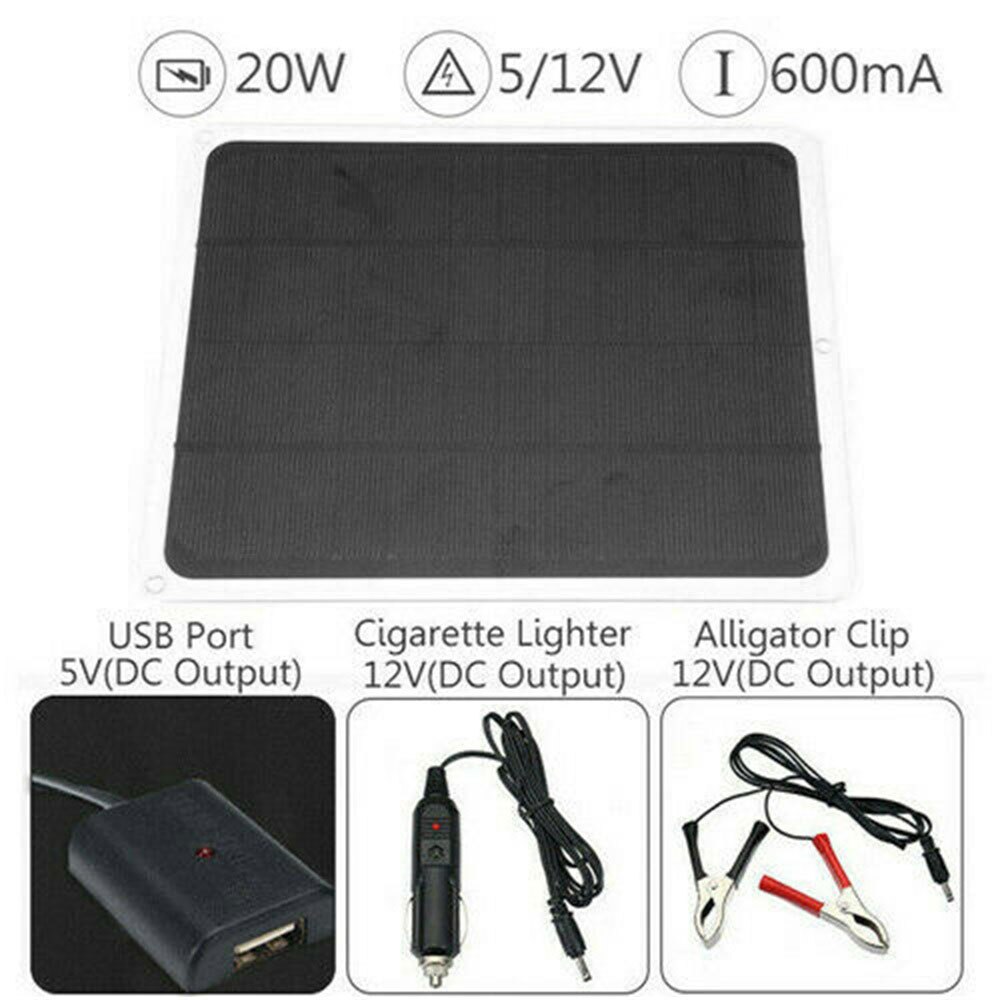 18v 20w usb zonnepaneel zonnecellen zonnebank sunpower dc usb monokristallijne flexibele zonnelader voor auto stroomvoorziening buiten