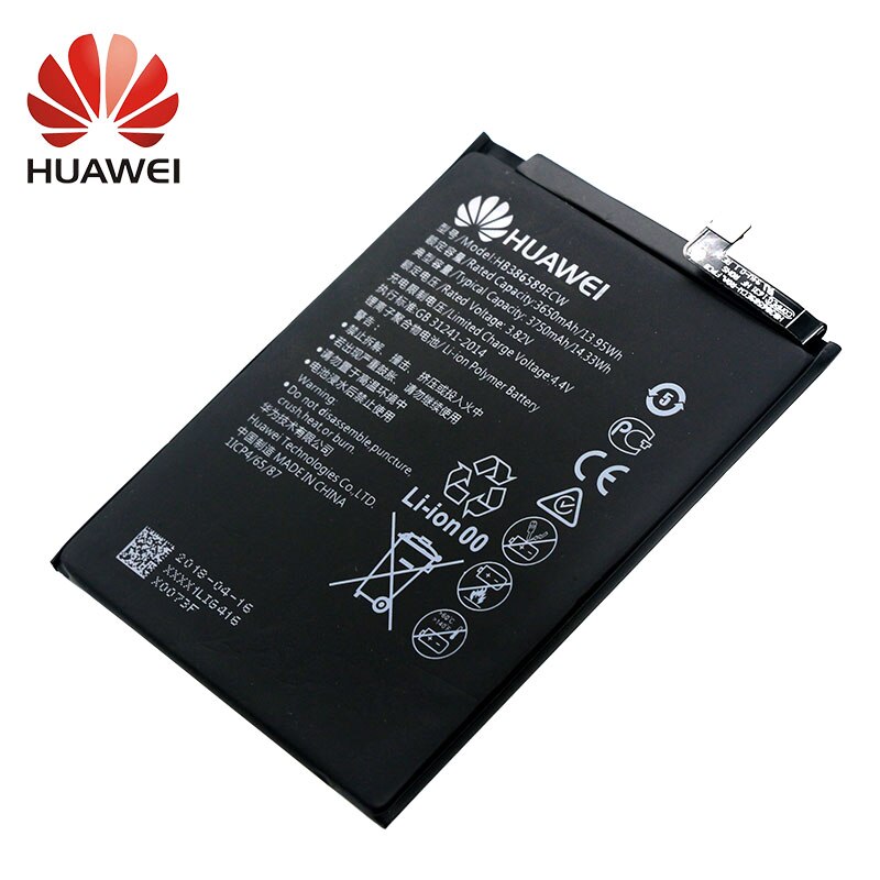 Original huawei bateria para huawei p10 plus honra 8x vista 10 v10 companheiro 20 lite nova 3 4 3650mah hb386589ecw alta qualidade