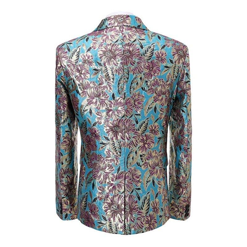 YUNCLOS noir feuille d'or hommes Costume Veste de mariage costumes pour hommes fête vestes hommes Veste Homme Costume une boucle XS-3XL