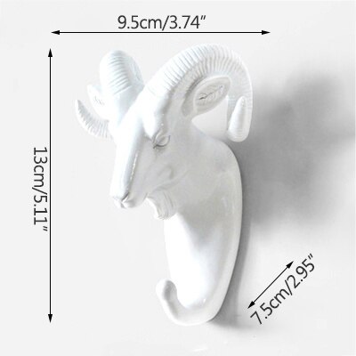 Hanger sleutelhaak multifunctionele amerikaanse kledinghaak houder decoratieve haak dierenhaak muur huishoudelijke naadloze klevende haak: Witte antilope