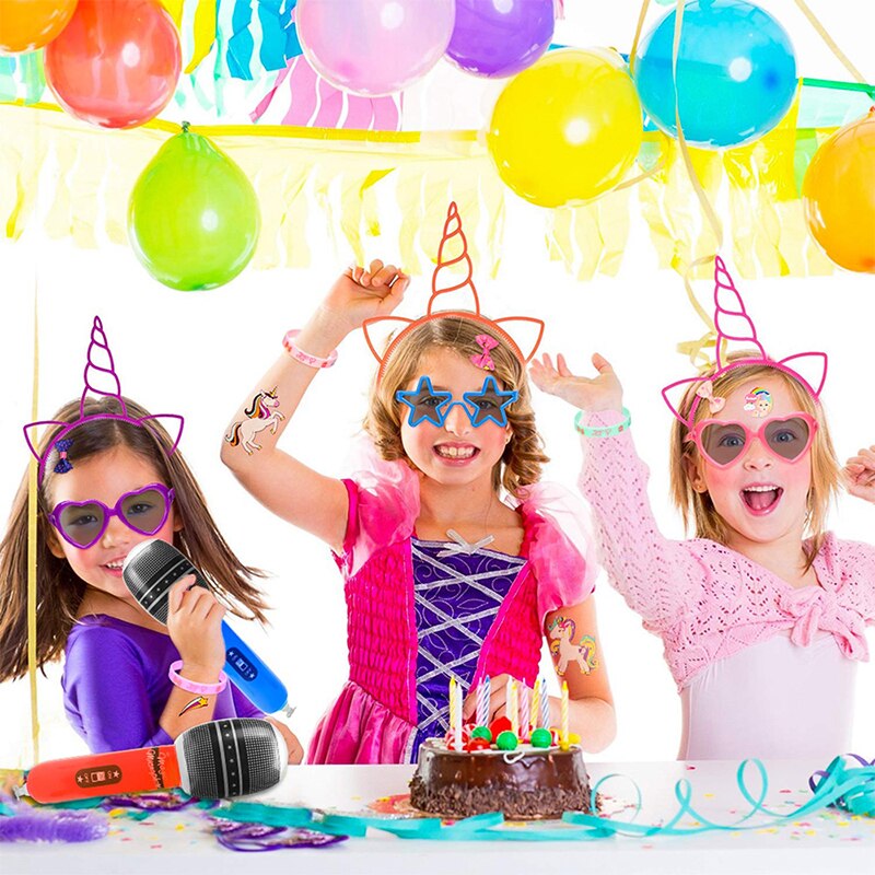 60Pcs JOJO Party Supplies Sunglasses Microphones Bows Silicone Wristbands Cartoon Tattoos Stickers Best for Children