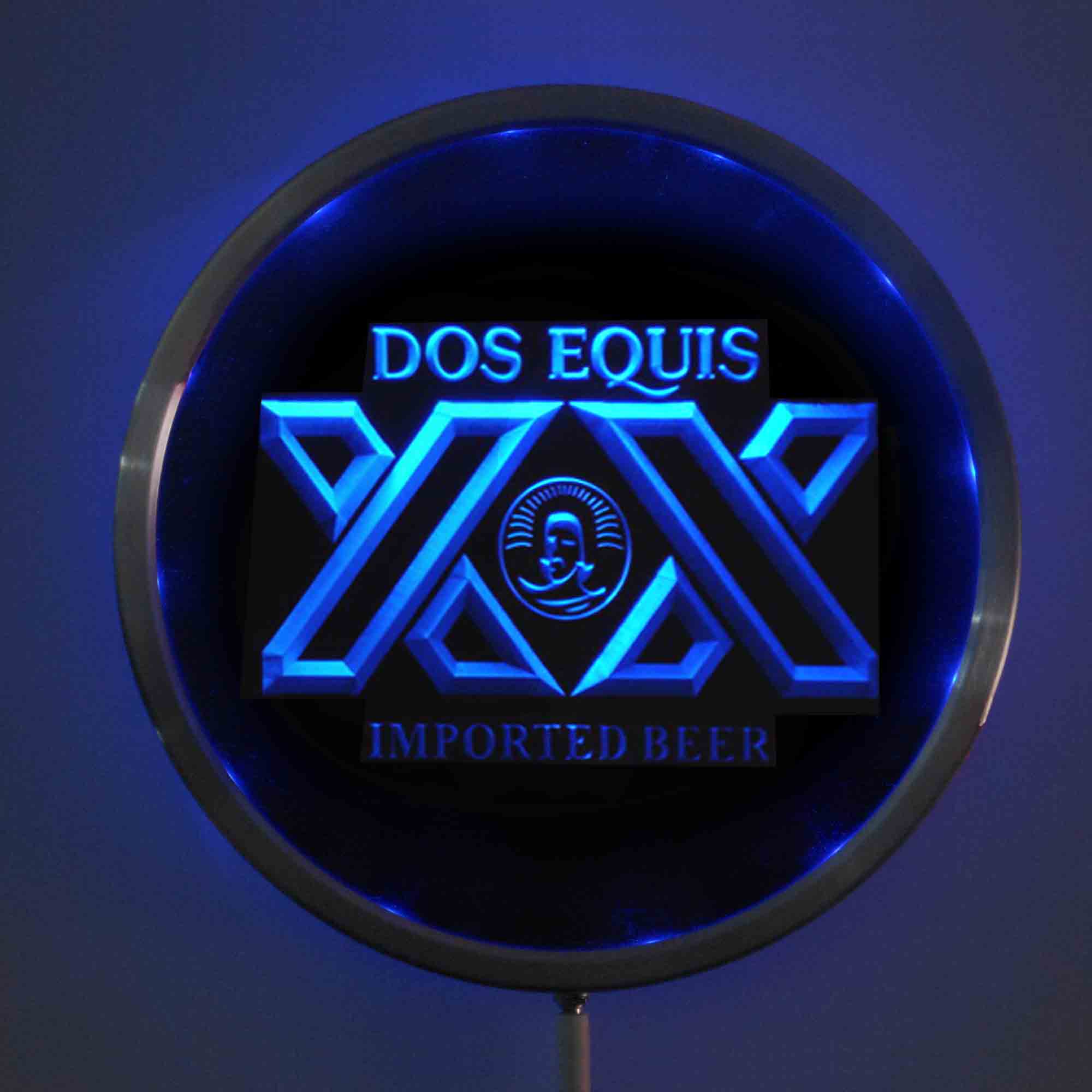 Rs -a0042 dos equis olut led neon pyöreät kyltit 25cm/ 10 tuuman - baarikyltti rgb monivärisellä langattomalla kauko-ohjaustoiminnolla