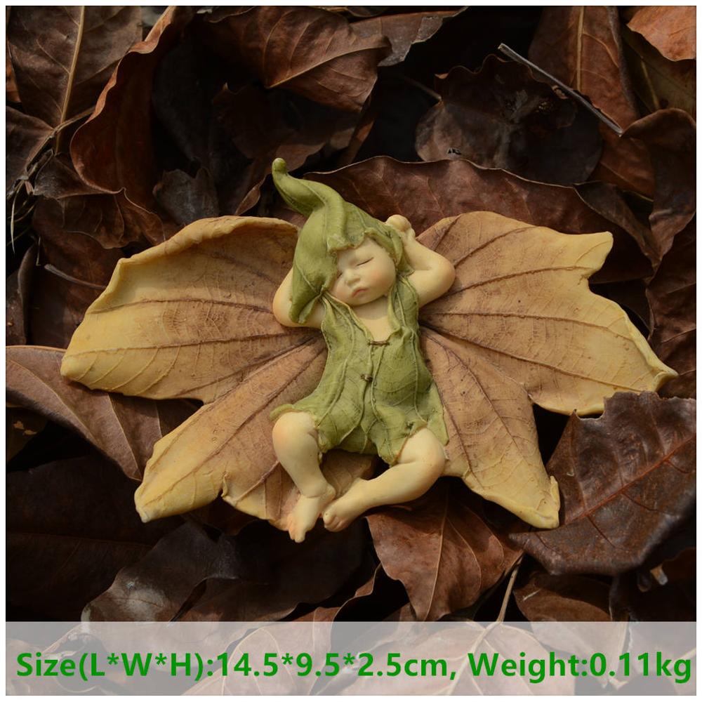 Hverdagssamling engel figur miniatyr fe hage ornament blad baby juletre dekorasjon for hjemme jul: Z7741a