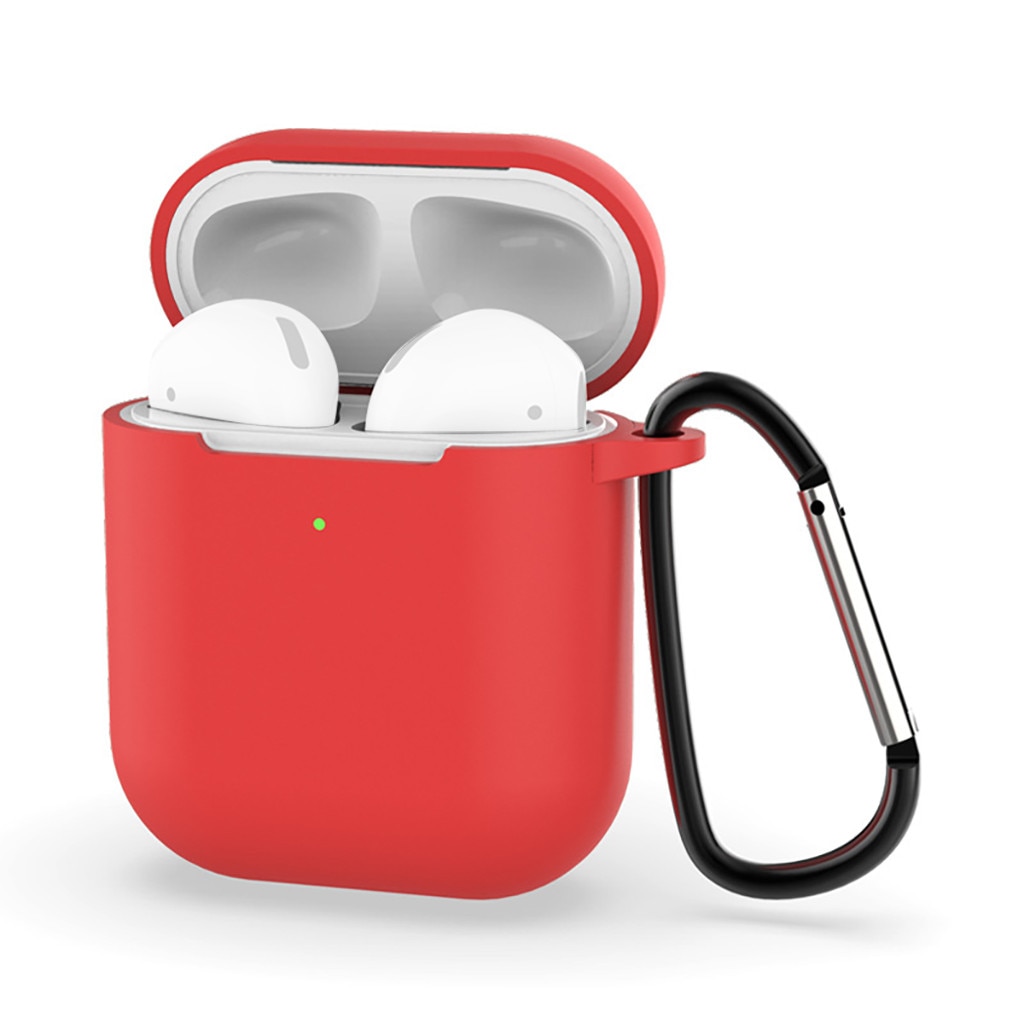 Para AirPods funda de silicona funda protectora antipérdida funda de piel para Apple AirPods 2 con gancho para la oreja y sin gancho para la oreja