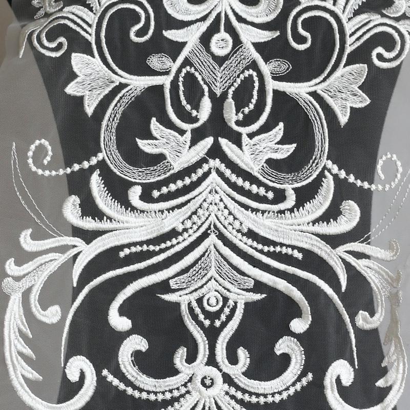 Surdimensionné dentelle broderie Calico robe de mariée dentelle tissu bricolage exquis vêtements accessoires: Default Title