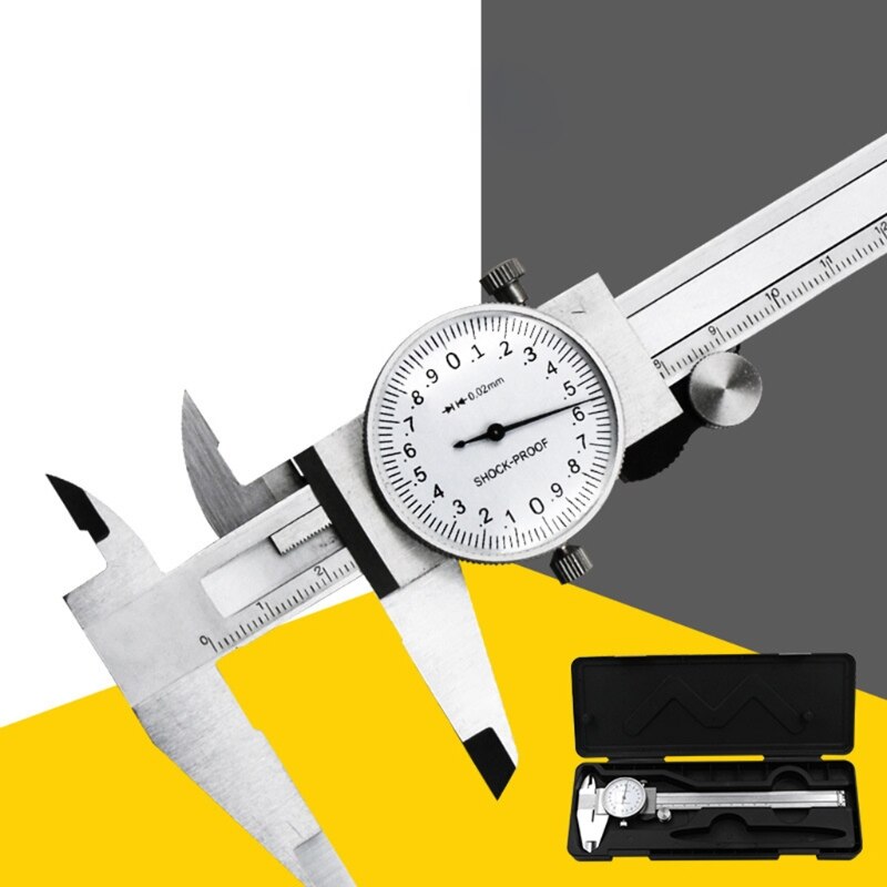 Metric Gauge Precision Dial Vernier Caliper Measuring Tool 0-150mm Shock-proof Carbon Steel Multifunctional Caliper Ruler