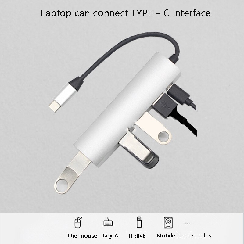 USB C Hub, 4-In-1 USB-C Hub 4-Port Hub, Compatible with Tablets, Game Consoles, iPad Pro, Laptops