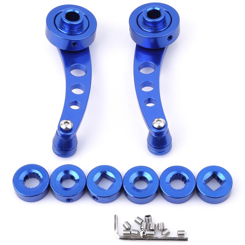 Aluminum Alloy Universal Car Window Handle Winder Riser Replacement Winder Crank Riser Kit Universal Fit: blue