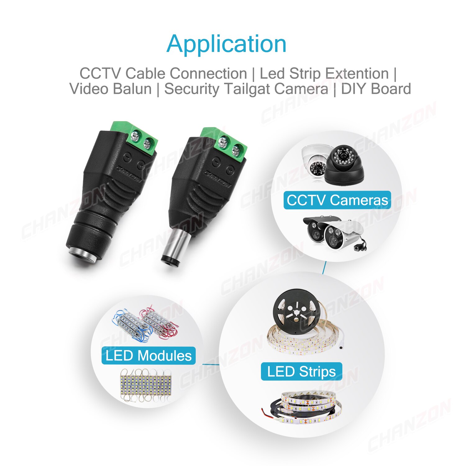 10Pcs 12V Dc Power Connector Jack 2.1Mm X 5.5Mm Vrouwelijke Stekker Socket Schroef Adapter Voor led Strip Cctv Camera Licht Aansluiting