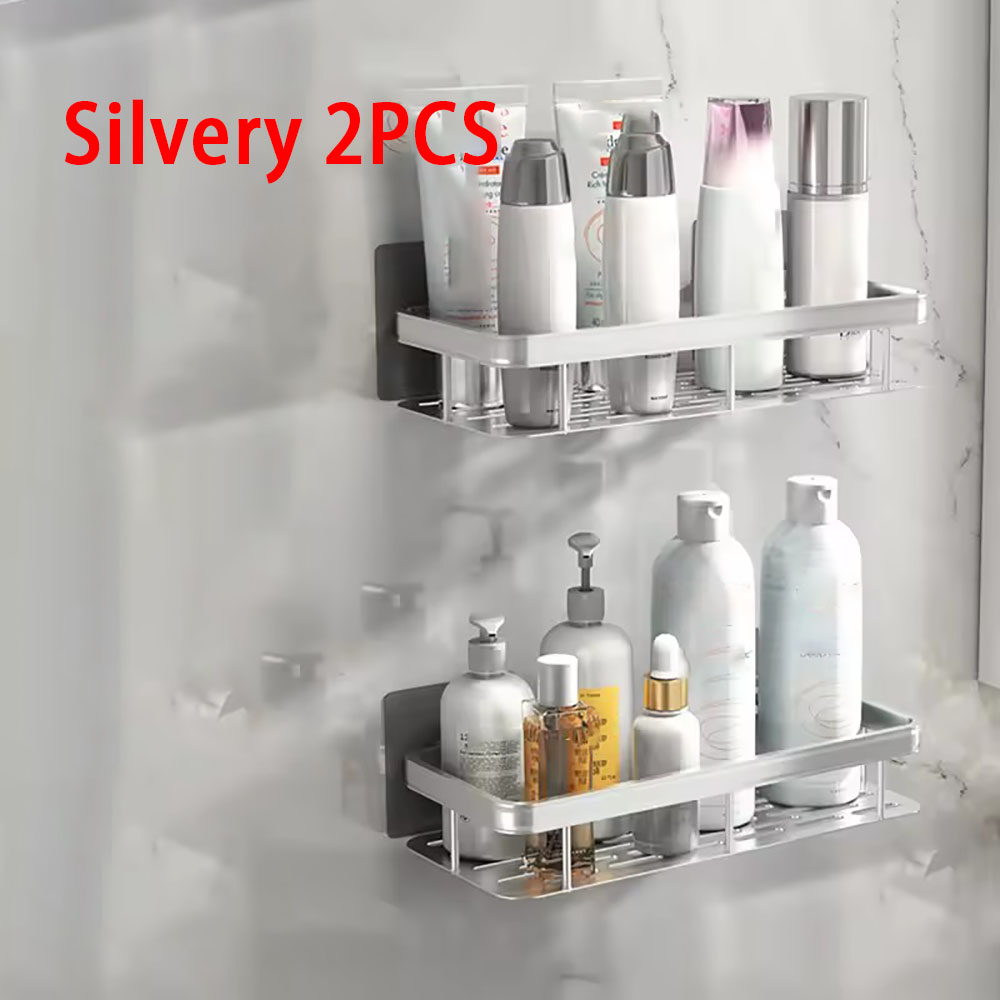 Badkamer Plank Make-up Organizer Aluminium Shampoo Rek Douche Plank Badkamer Accessoires Geen Boor Wandplank: Bordeaux