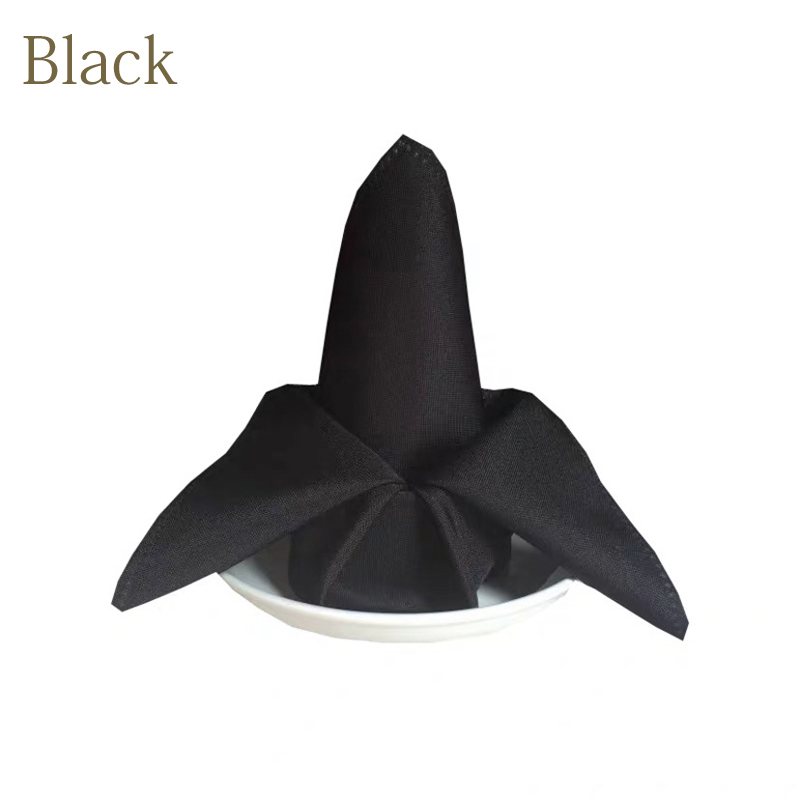 1Pc Cloth Napkin Polyester Table Napkins Restaurant Dinner Wedding Table Napkins Banquet Decor Supplies Party Decoration: Black