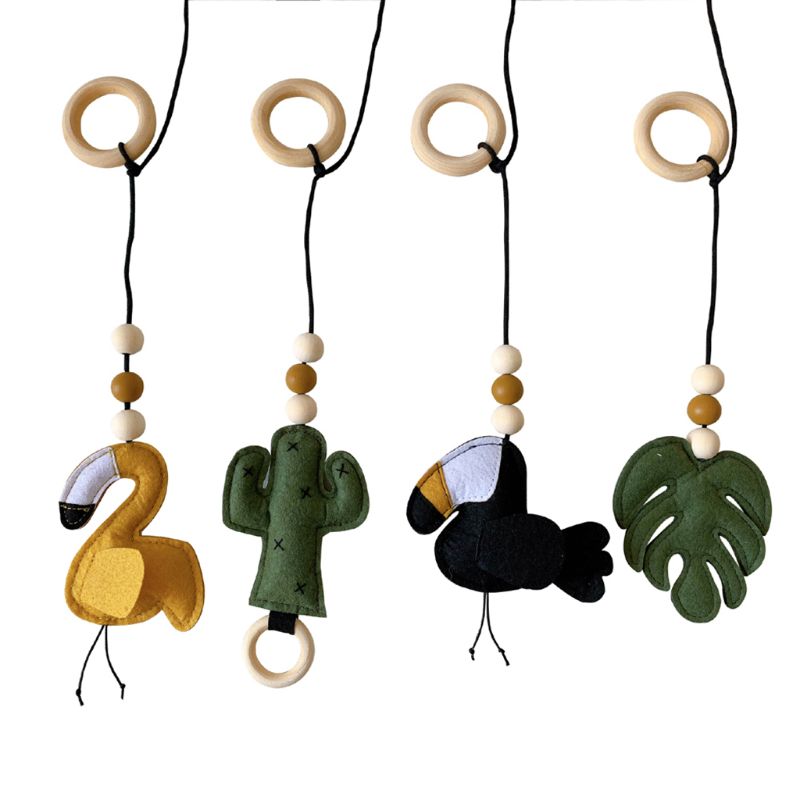 4Pcs Massief Houten Fitness Rack Hanger Baby Gym Speelgoed Opknoping Ornamenten Room Decor D7YD: 5