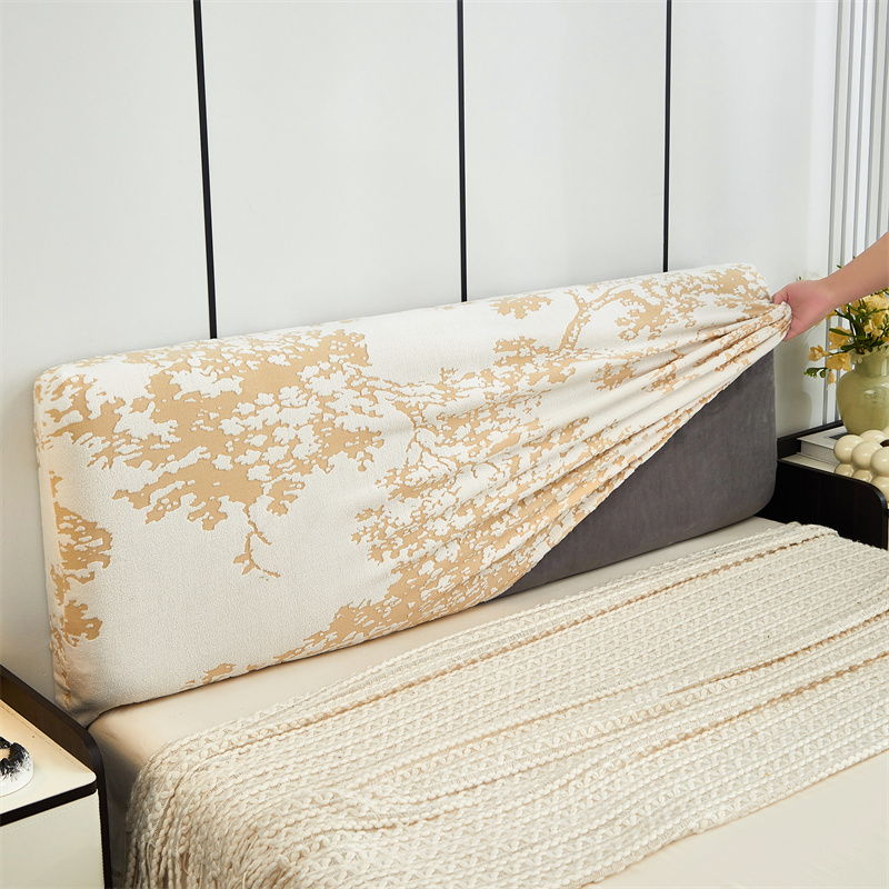 Retro Jacquard Bed Hoofdeinde Cover Gedrukt Stretch Slaapkamer Hoofddeksel Dikker Gewatteerde Bed Terug Stofbeschermer Covers Home Decor