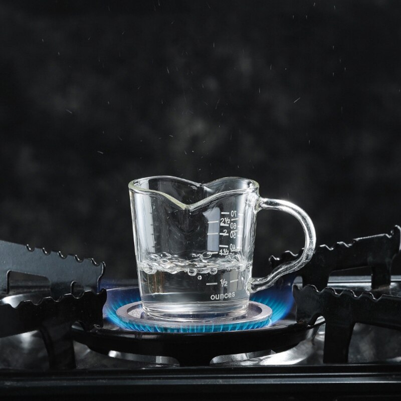 1 stk varmebestandig glass målekopp jigger til espressokaffe dobbel munn unse kopp 70ml liten melkekopp med skala