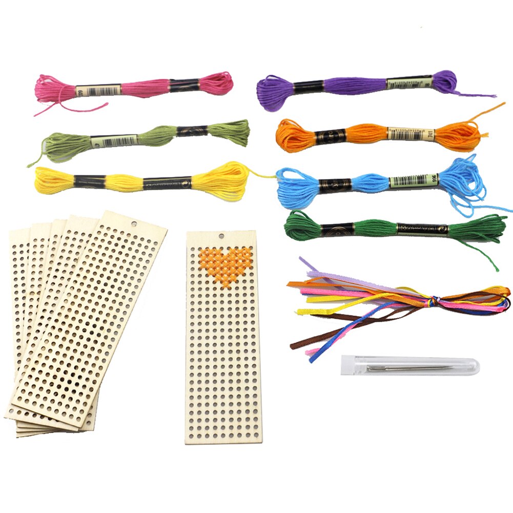 5pcs Keychain DIY Wooden Blank Keychain Slices Sheep Shaped Embroidery Cross Stitch Hanging Ornament Pendants Craft Kids: 03