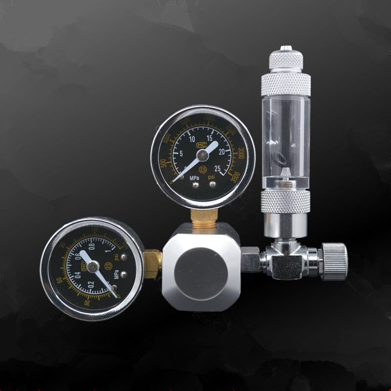 W21.8 CO2 Regulator Aquarium Plant Flow Druk Speed Control Bubble Counter Terugslagklep Cilinder Adapter Decompressie Tafel