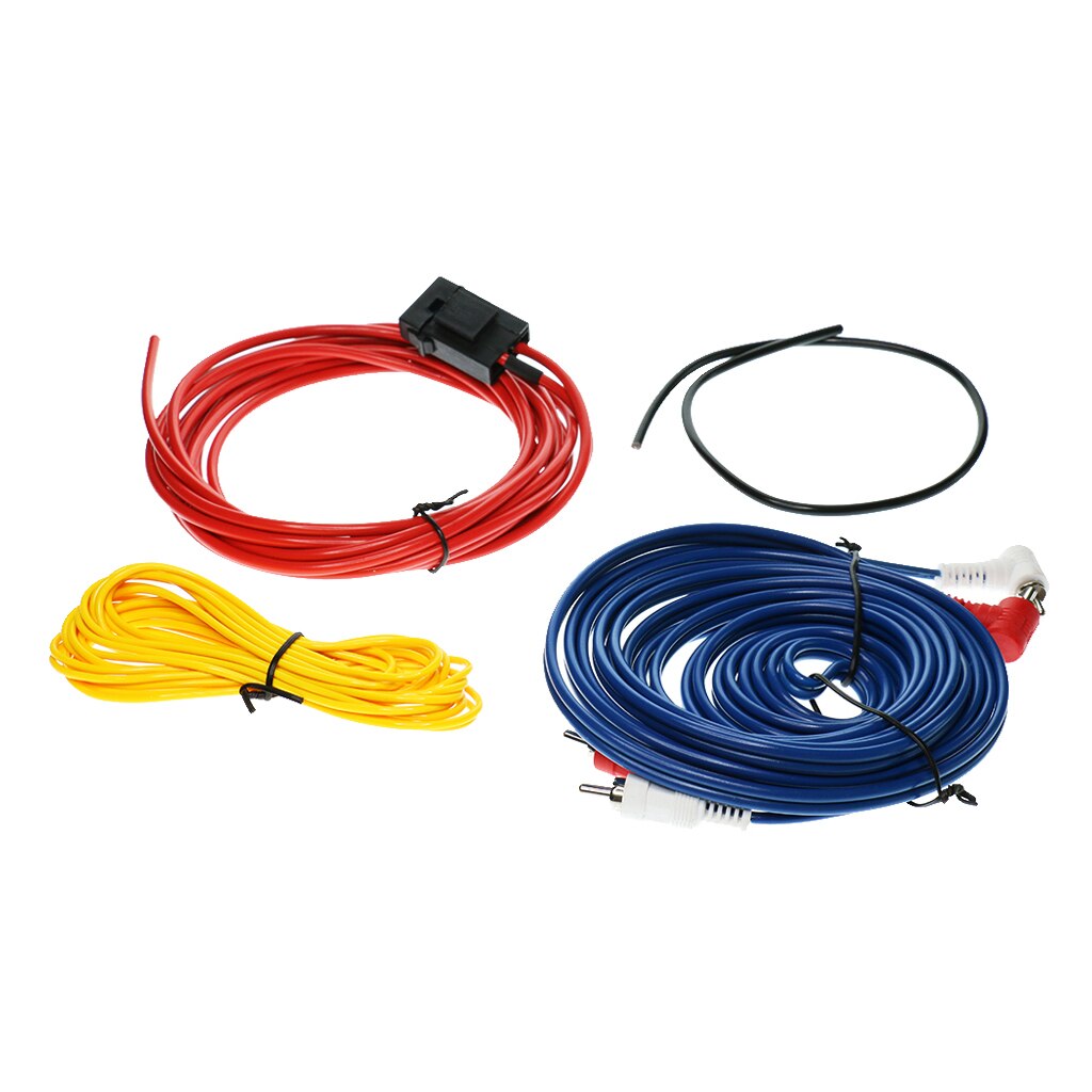 Set of 4 Car Stereo Audio Subwoofer Amplifier Wiring Wire Cable Kit Low Noise and Distortion