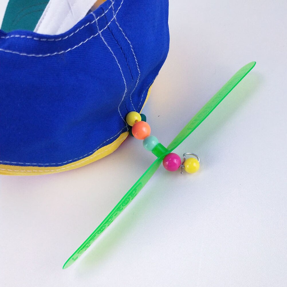 Gorra de molino para niños, Polo de bambú, sombrero de juguete con hélices, gorra de béisbol de retales de Color divertido para niño o niña, sombrero de balsa de juguete de Bambú