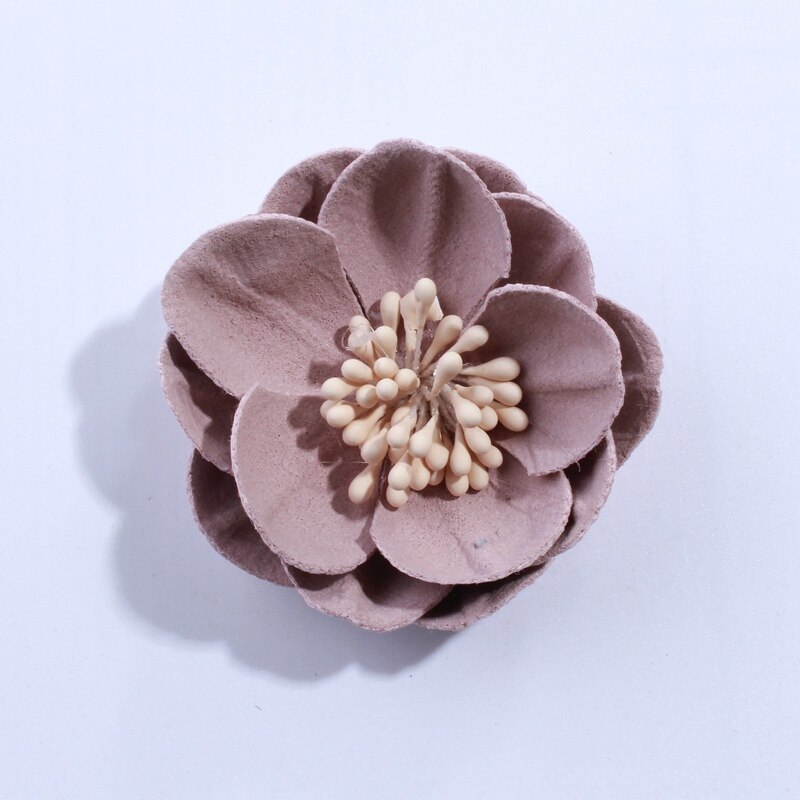 10 pièces 5 CM solide artificielle feutre fleurs pour cheveux accessoires avec étamine bandeau vêtements accessoires U choisir les couleurs: Old Pink