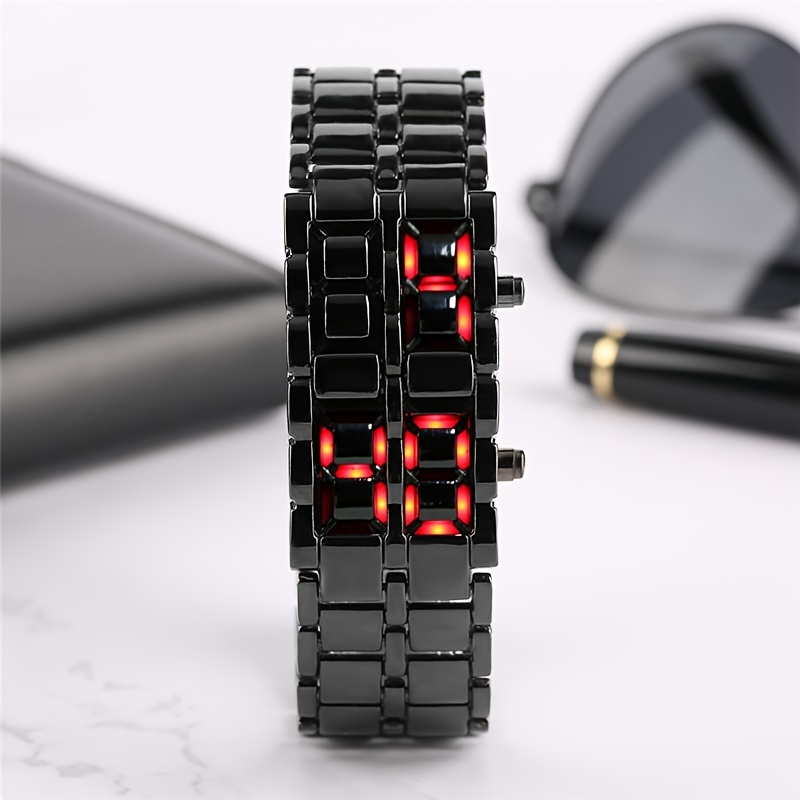 Affichage LED montre électronique nouveauté rouge bleu LED lave montre-bracelet numérique pour femmes hommes
