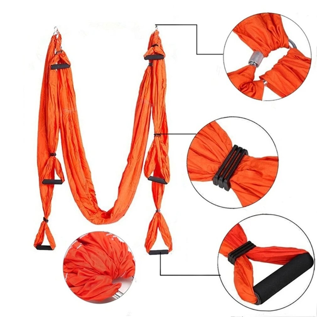 6 Handgrepen Anti-Zwaartekracht Antenne Yoga Plafond Hangmat Vliegende Swing Trapeze Yoga Inversie Apparaat Home Gym Opknoping Riem