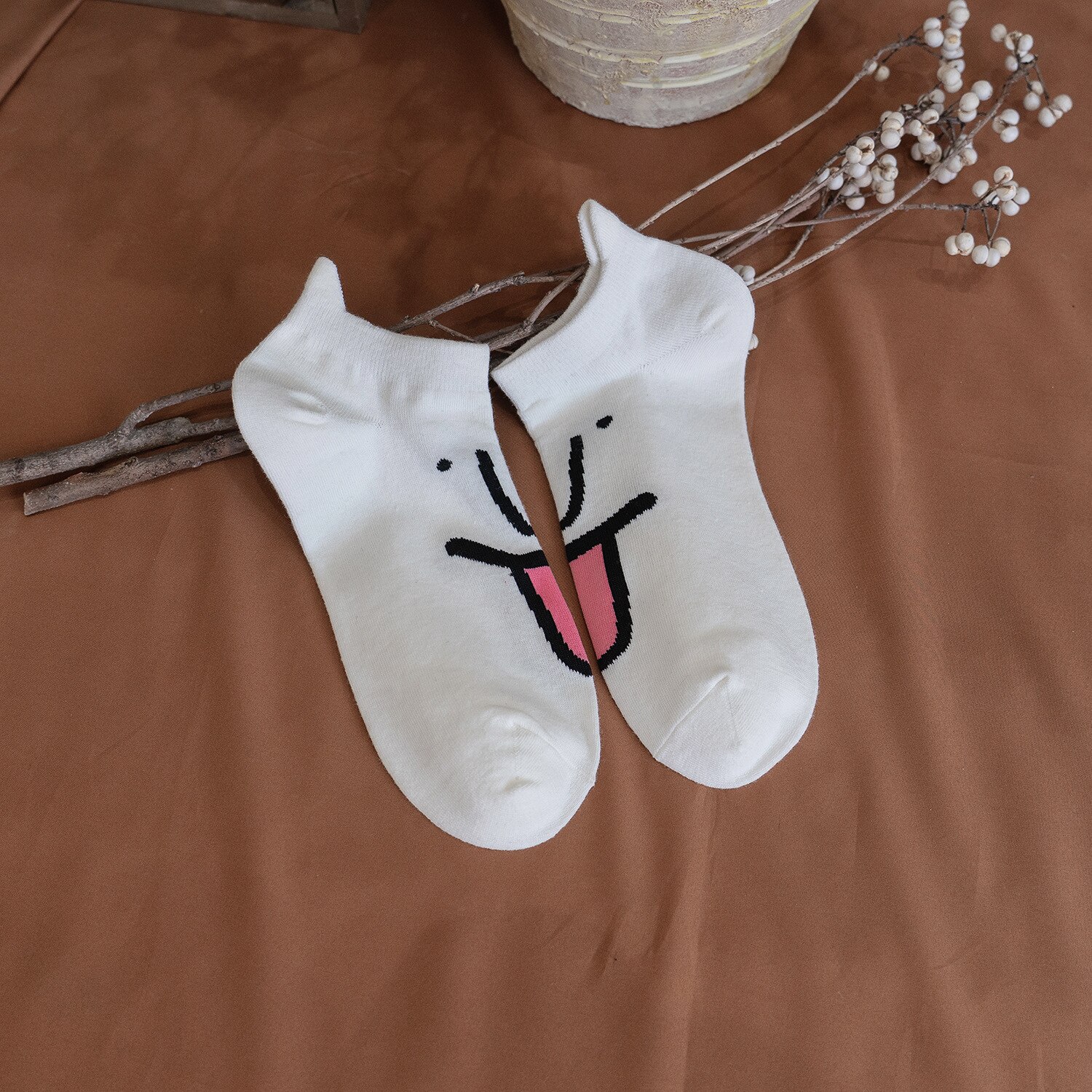 8 Pieces=4 Pairs/Lot Funny Women Boat Socks Cute Harajuku Summer Compression Ankle Socks Breathable and Comfortable TJ3080: 4 Pairs color 1