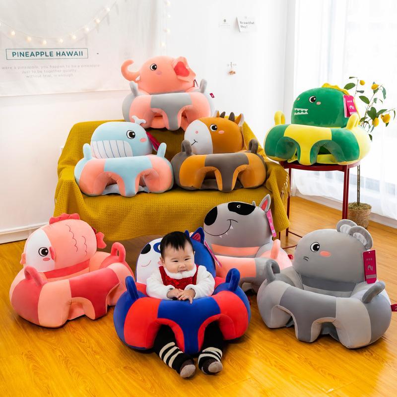 Housse de canapé en coton avec fermeture éclair, pour siège de bébé, motif dessin animé, lavable uniquement