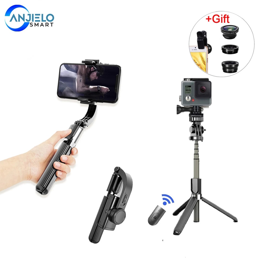 3 In 1 Handheld Gimbal Stabilizer Mobiele Telefoon Selfie Stok Houder Verstelbare Selfie Stand Voor Iphone/Android Gorpro Camera l08