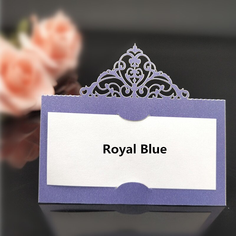 100pcs DIY Seat card Party table decoration Place Cards Party Table Name Card Guest Place Cards Wedding Decor party Supplies 8Z: royal blue