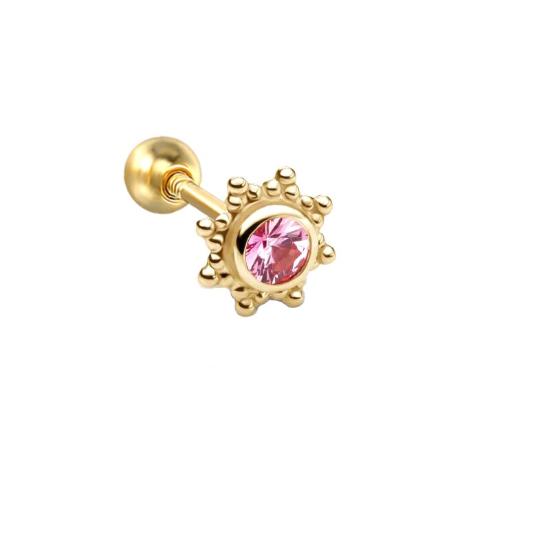 ROXI cristalli colorati fiori cerchio orecchini per donna perle orecchini penetranti argento Sterling 925 Pendientes Plata 925: 1 gold 1PC