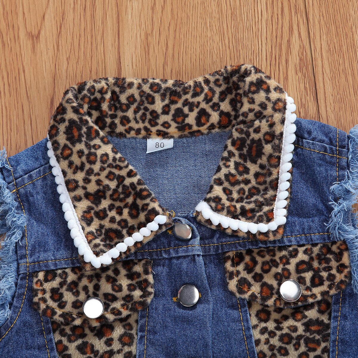 1-6Y conjuntos de ropa de leopardo para bebés y niñas de Chaleco de una sola botonadura sin mangas abrigo Tops pantalones cortos 2 uds