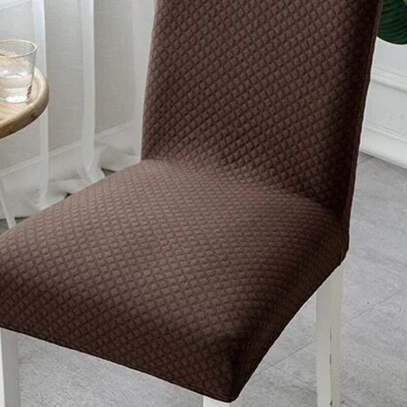 Billig jacquard spisestuetrekk spandex elastisk spisestue stoltrekk kjøkkenkasse til stoler stretch vanlig størrelse