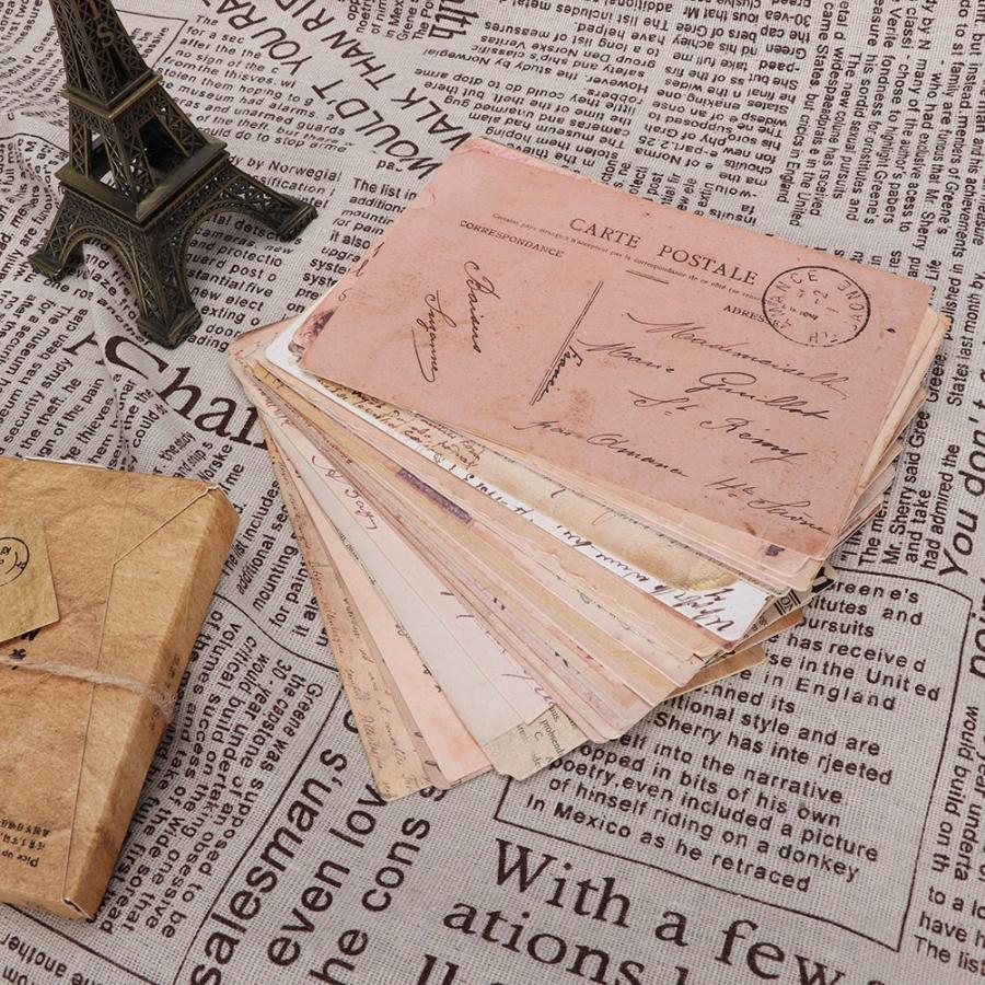 30Pcs Random Shape Retro Style Postcard Unique DIY for People Reminder of Old Memories