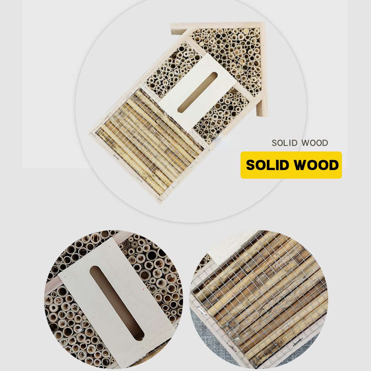 Insect House Bee House Honey Tools Wooden Insect Bee Breeding Shelter Wood Nests Box Bug Room Garden Decoration for Garden